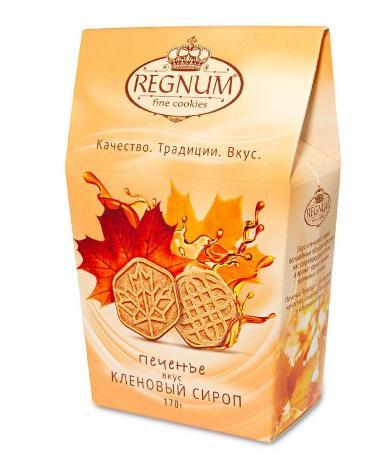 Печенье Regnum сахарное кленовый сироп 170 гр., картон