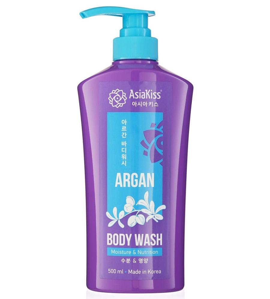 Гель для душа AsiaKiss Argan Body Wash Moisture & Nutrition с маслом арганы Увлажнение и питание 500 мл., флакон с дозатором