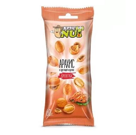 Арахис ХрустNUT в корочке креветка 60 гр., флоу-пак
