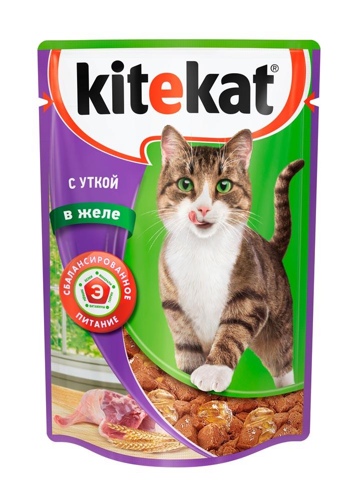 Влажный корм для кошек Kitekat утка желе 85 гр., пауч