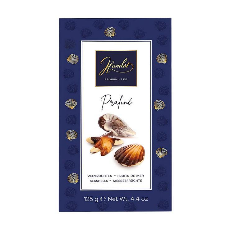 Конфеты Hamlet шоколадные ракушки с пралине начинкой из фундука 125 гр., картон