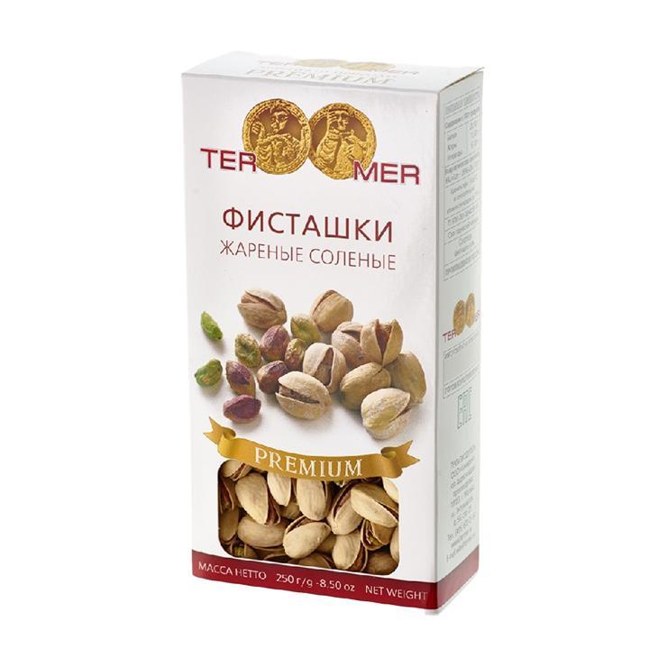 Фисташки Termer жареные соленые 250 гр., картон