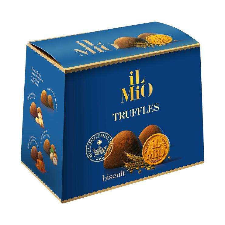 Конфеты IL MIO трюфель с кусочками биквита 150 гр., картон