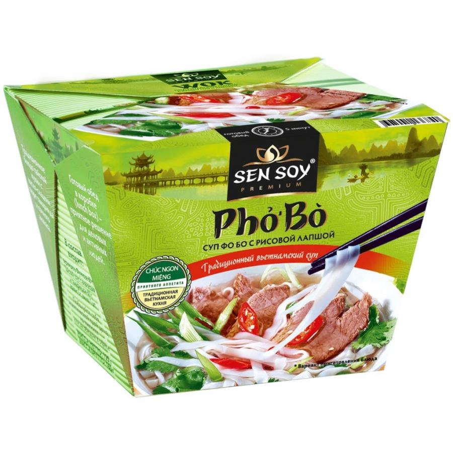 Суп Sen Soy Pho Bo с рисовой лапшой 125 гр., картон