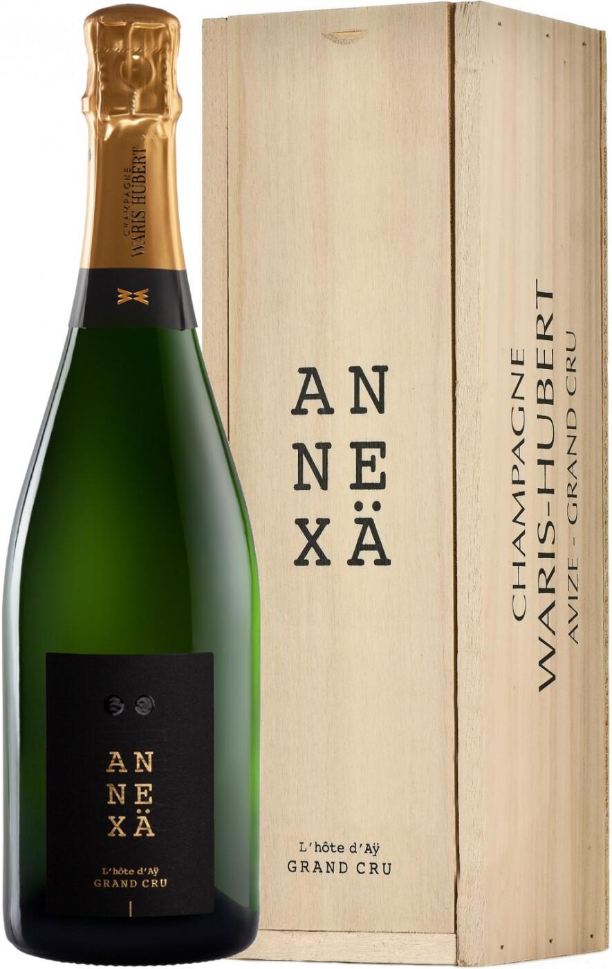 Шампанское Варис Юбер Анекса, Гран Крю белое брют в деревянной п/упаковке  Франция 750 мл, стекло