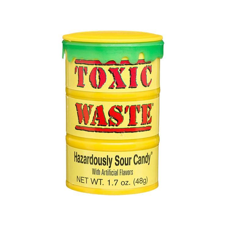 Леденцы Toxic Waste желтые кислые 42 гр., пластик