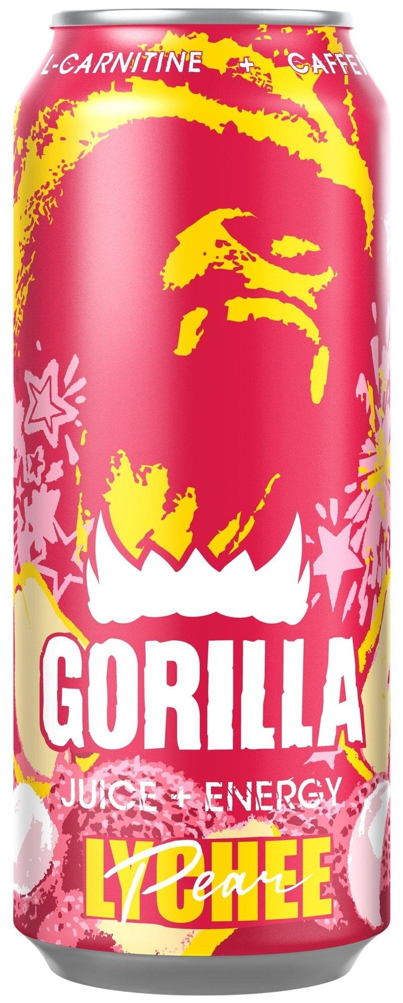 Напиток энергетический Gorilla личи груша 450 мл., ж/б