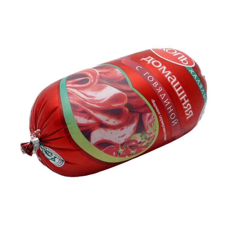 Колбаса Эколь Домашняя говяжья Халяль 450 гр., полиамид