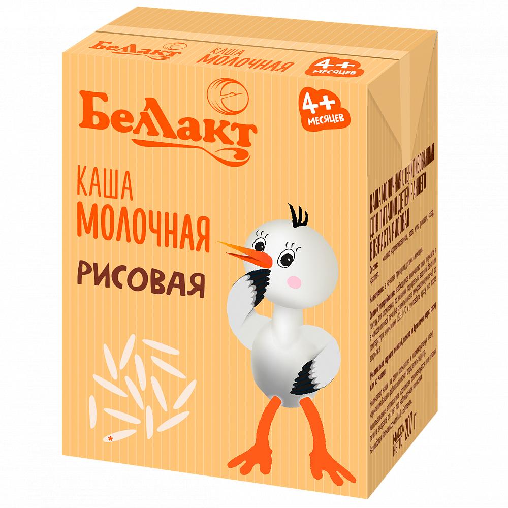 Каша Беллакт Рисовая молочная стерилизованная 207 гр., тетра-пак