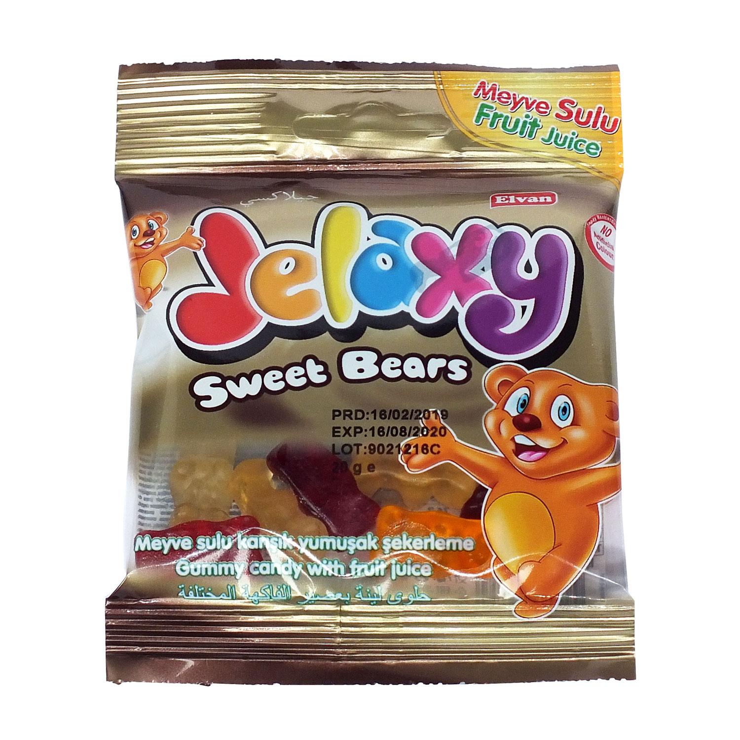 Жевательный мармелад с фруктовым соком Jelaxy Sweet Bears, 80 гр., флоу-пак