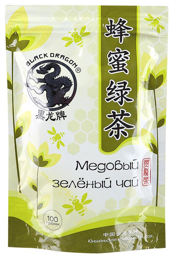 Чай Black Dragon Медовый, зеленый, 100 гр., дой-пак