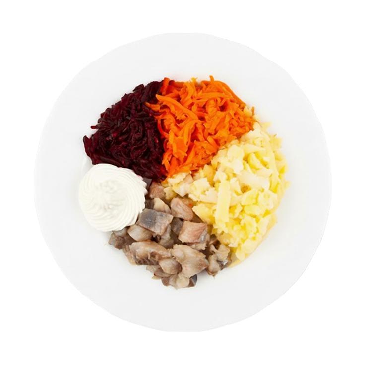 Салат Нам Ням cельдь под шубой 150 гр., пластиковая упаковка