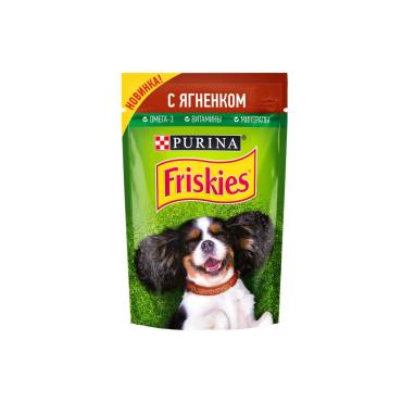 Корм консервированный для собак, с ягненком Friskies, 85 гр., Пластиковый пакет