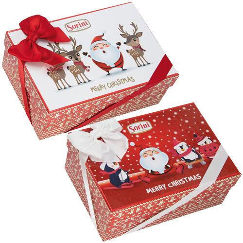 Конфеты Sorini Knitted Christmas Box из молочного шоколада c пралине и злаками 300 гр., картон