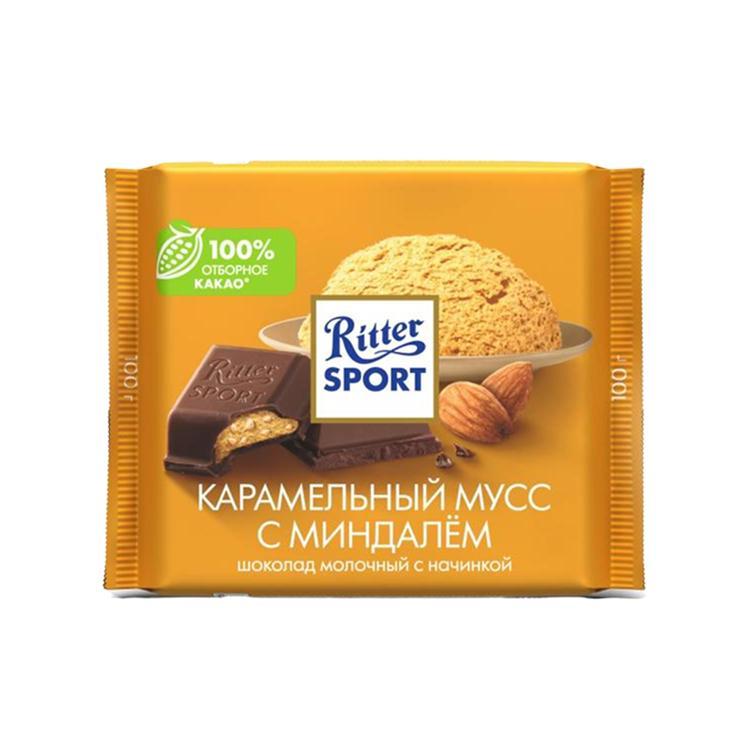 Шоколад Ritter Sport карамельный мусс 100 гр., флоу-пак