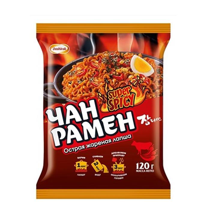 Лапша быстрого приготовления Доширак Чан Рамён острая жареная 120 гр., флоу-пак