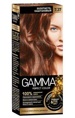 Краска для волос Gamma Perfect color тон 7.37 золотисто-каштановый 50 мл., картон