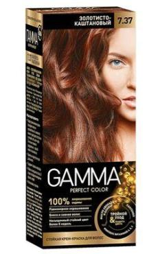 Краска для волос 7.37 золотисто-каштановый Gamma Perfect color, картонная коробка