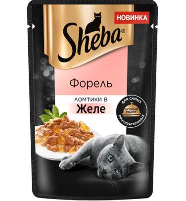 Влажный корм для кошек Sheba Форель ломтики в желе 75 гр., пауч