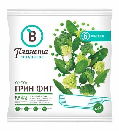 Смесь овощная Планета Запад Грин-фит 400 гр., флоу-пак