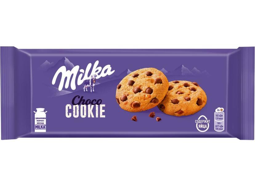 Печенье Milka с кусочками молочного шоколада 126 гр., флоу-пак