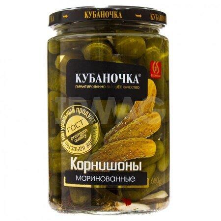 Корнишоны Кубаночка маринованные 680 гр, стекло