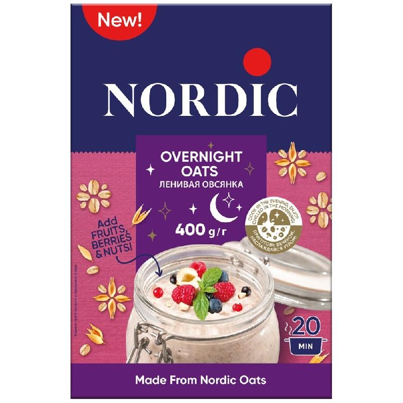 Хлопья Nordic OVERNIGHT OATS Ленивая овсянка 400 гр., картон