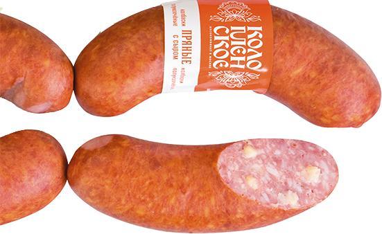 Колбаски Коломенское пряные с сыром 700 гр., ГЗС