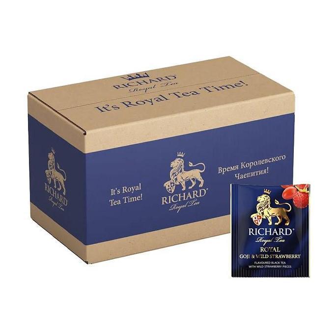 Чай черный Richard Royal Goji & Wild Strawberry в пакетиках 1,7 гр. х 200 шт., картон
