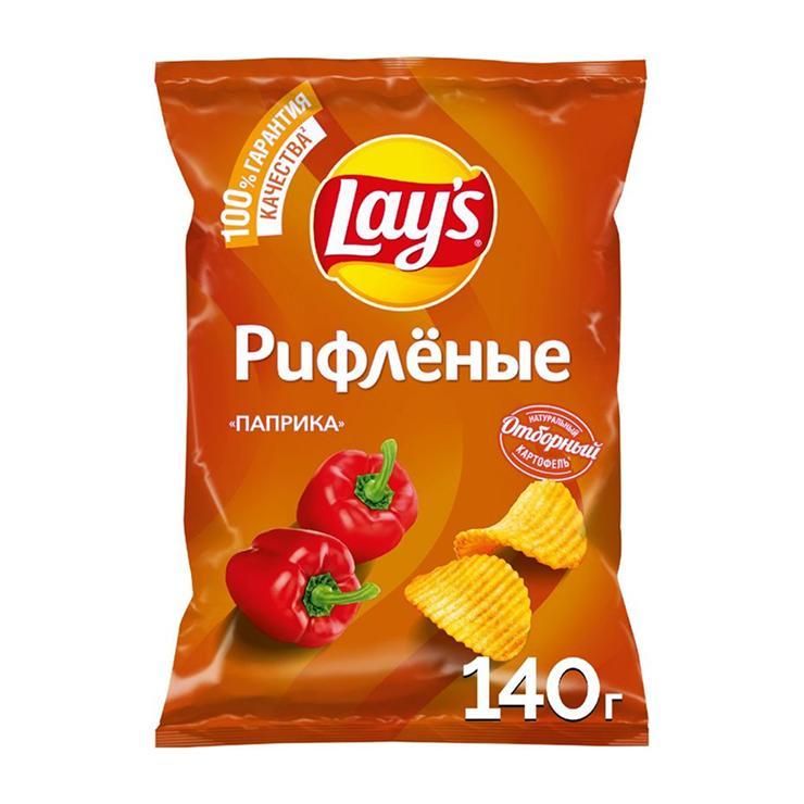 Чипсы Lay's паприка рифленые 140 гр., флоу-пак