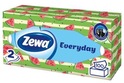 Салфетки бумажные Zewa Everyday 2-х слойные 100 шт., картон