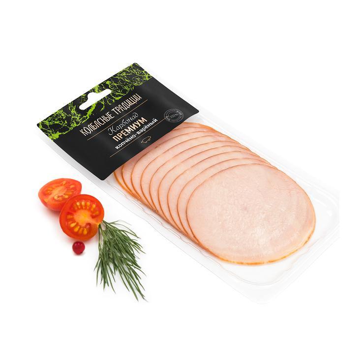 Карбонад Колбасные традиции копчено-вареный премиум нарезка 120 гр., в/у