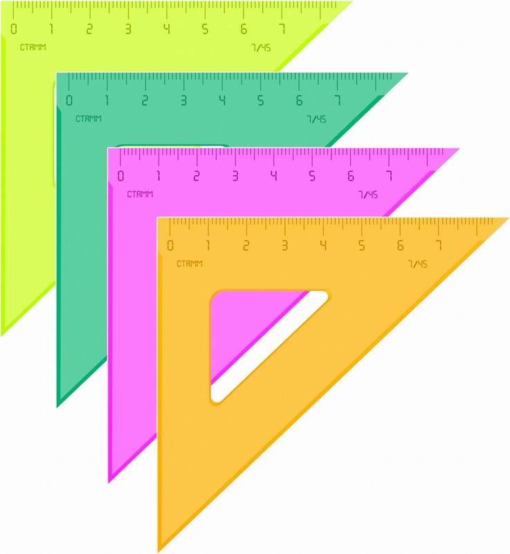 Треугольник 45°, 7см Стамм Neon, ассорти