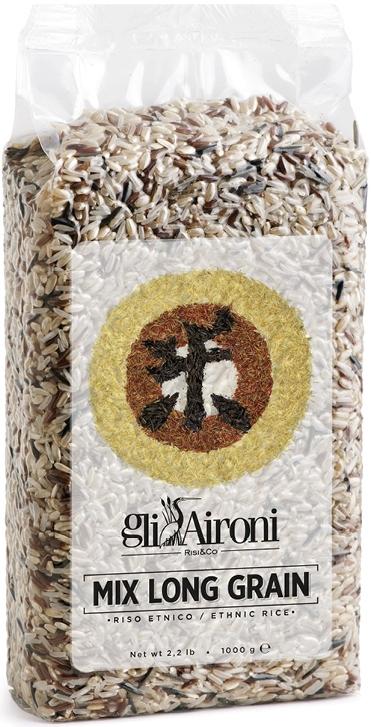 Рис gli Aironi микс длиннозерный, 1 кг., вакуумная упаковка