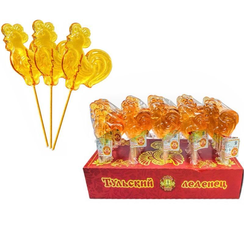 Карамель на палочке Тульский леденец петушок фигурная 30 гр., обертка