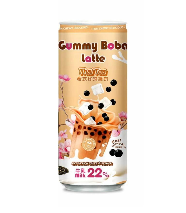 Чай холодный O's Bubble Gummy Boba Latte Thai tea 470 мл., ж/б