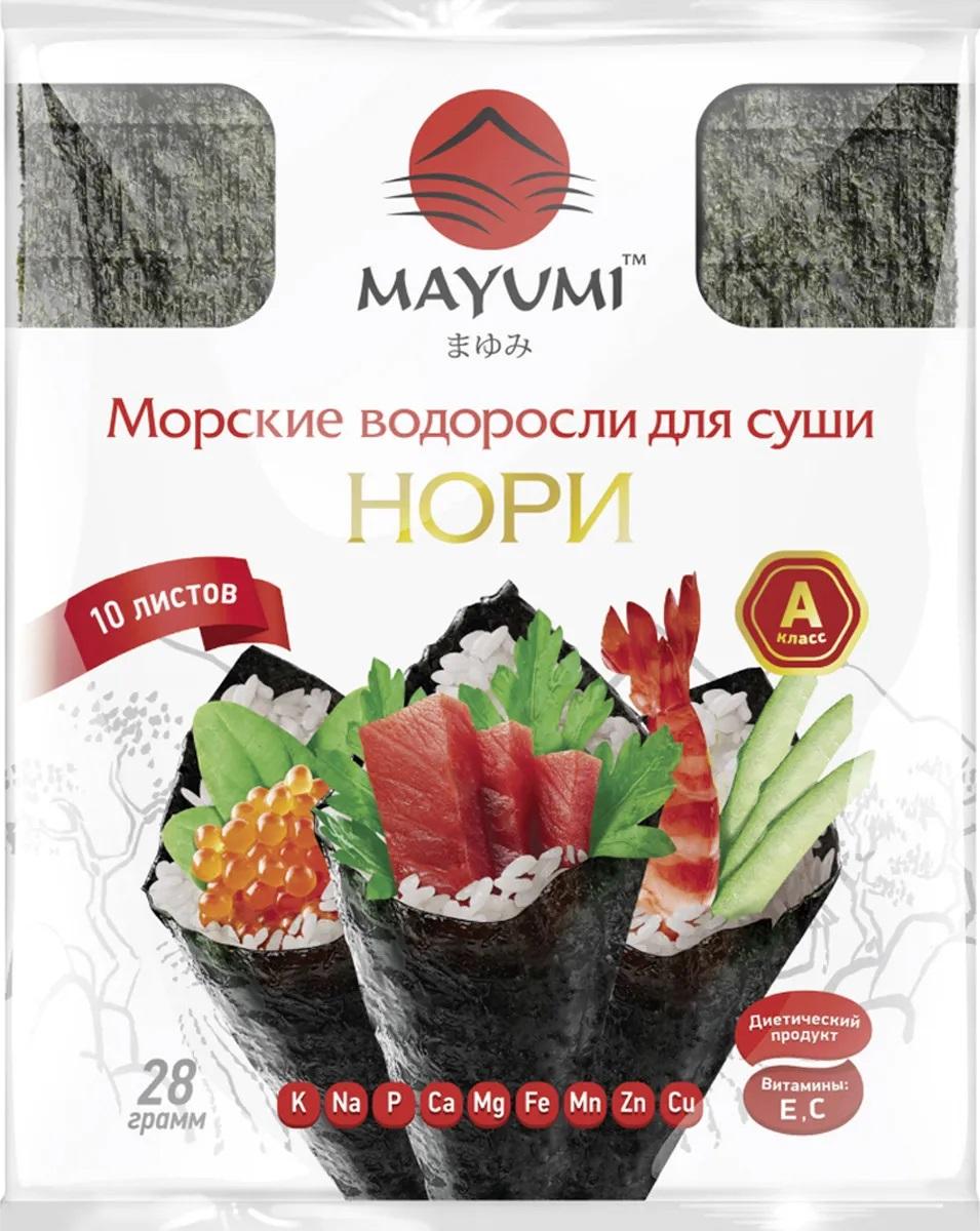 Нори Mayumi морские водоросли для суши, 28 гр., пакет