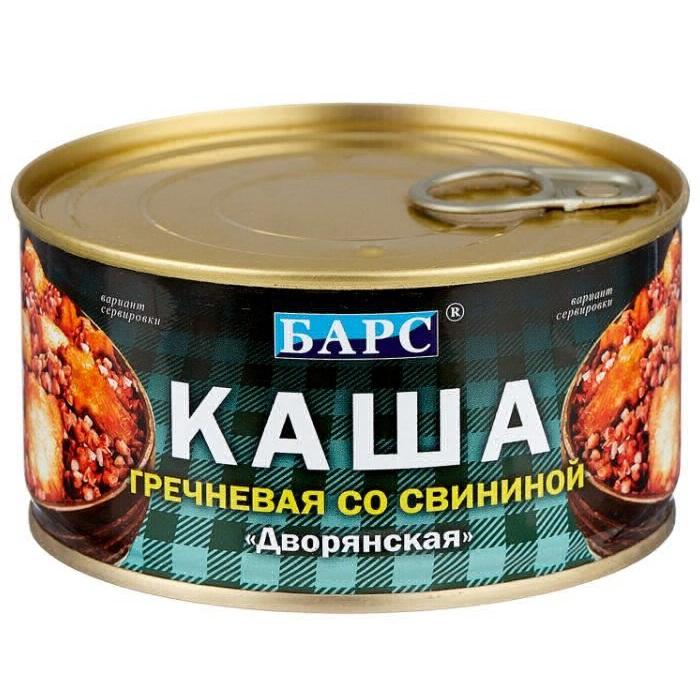 Каша гречневая Барс со свининой по-походному ГОСТ 325 гр., ж/б