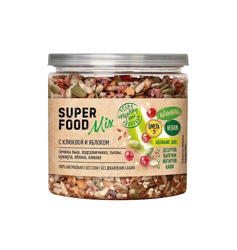 Смесь семян Super food mix  с клюквой и яблоком 260 гр., ПЭТ