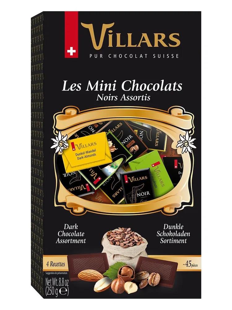 Шоколад VILLARS горький и темный в мини плитки 250 гр., картон