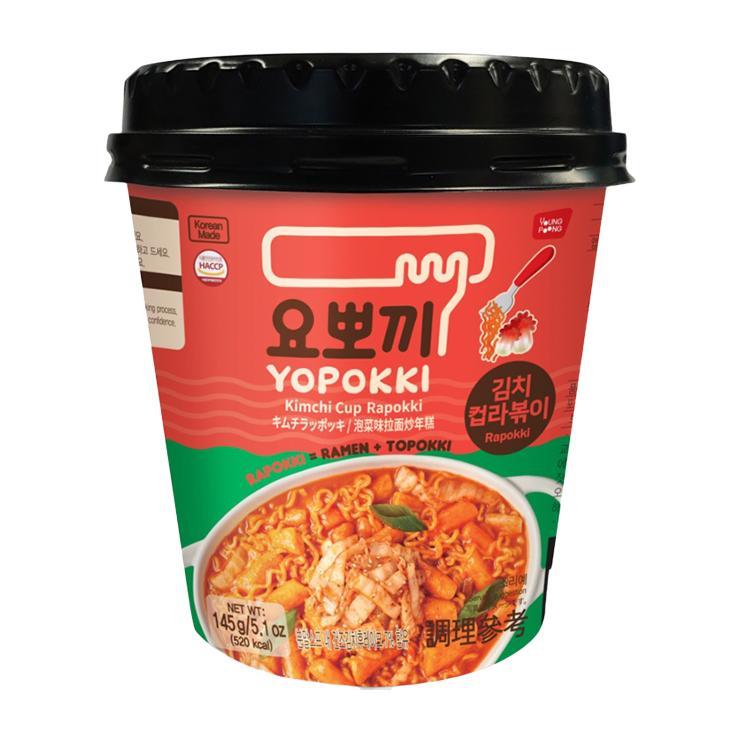 Клецки рисовые Yopokki Kimchi Rapokki кимчи с лапшой рапокки и соусом 145 гр., ПЭТ