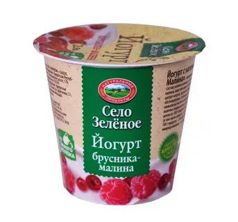 Йогурт Брусника-Малина 3,5%, Село Зелёное, 120 гр, ПЭТ