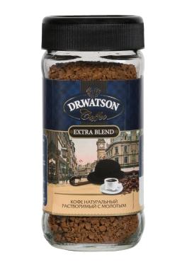 Кофе растворимый сублимированный с добавлением молотого DRWATSON EXTRA BLEND 95 гр с/б