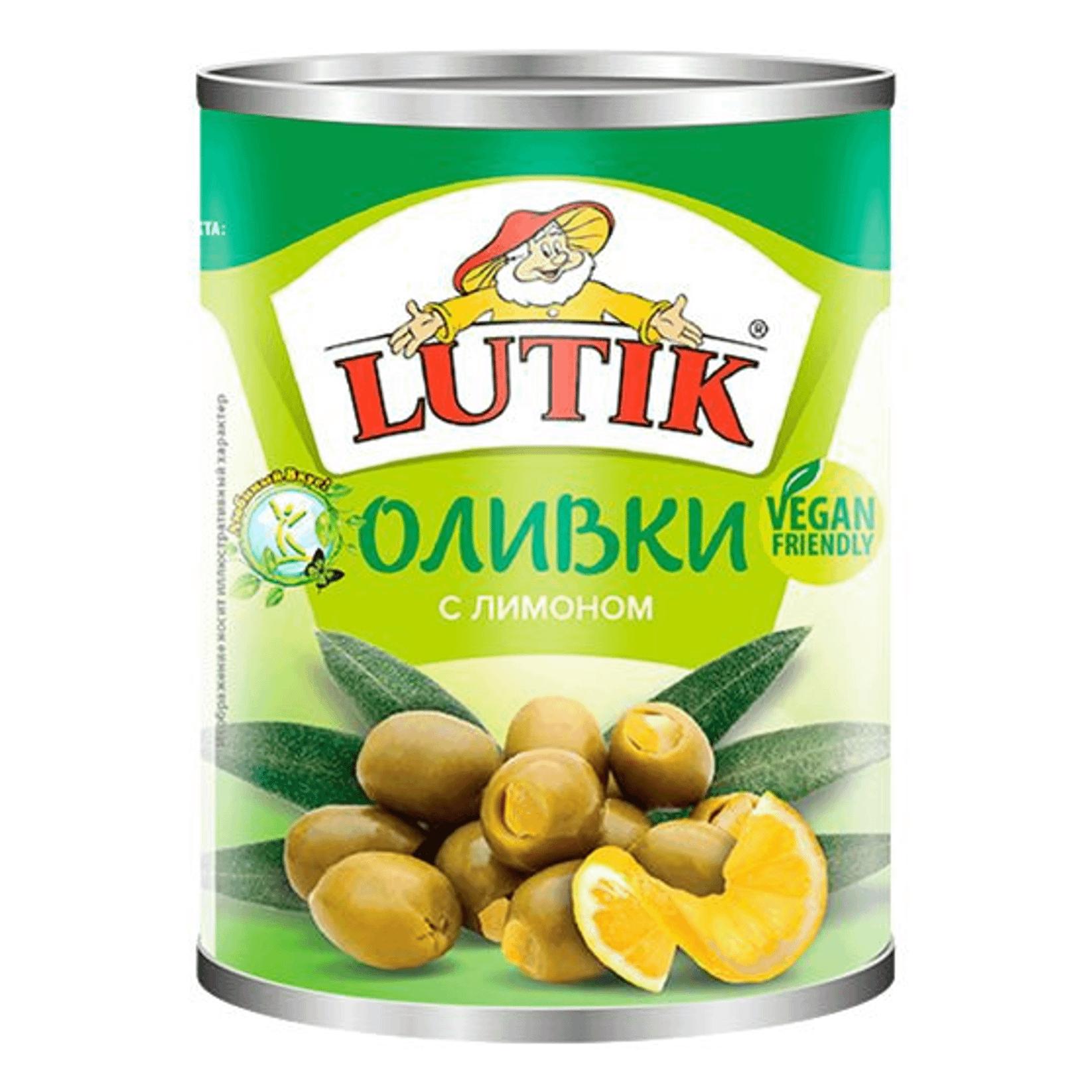 Оливки LUTIK зеленые с лимоном /жесть/ 280мл*12