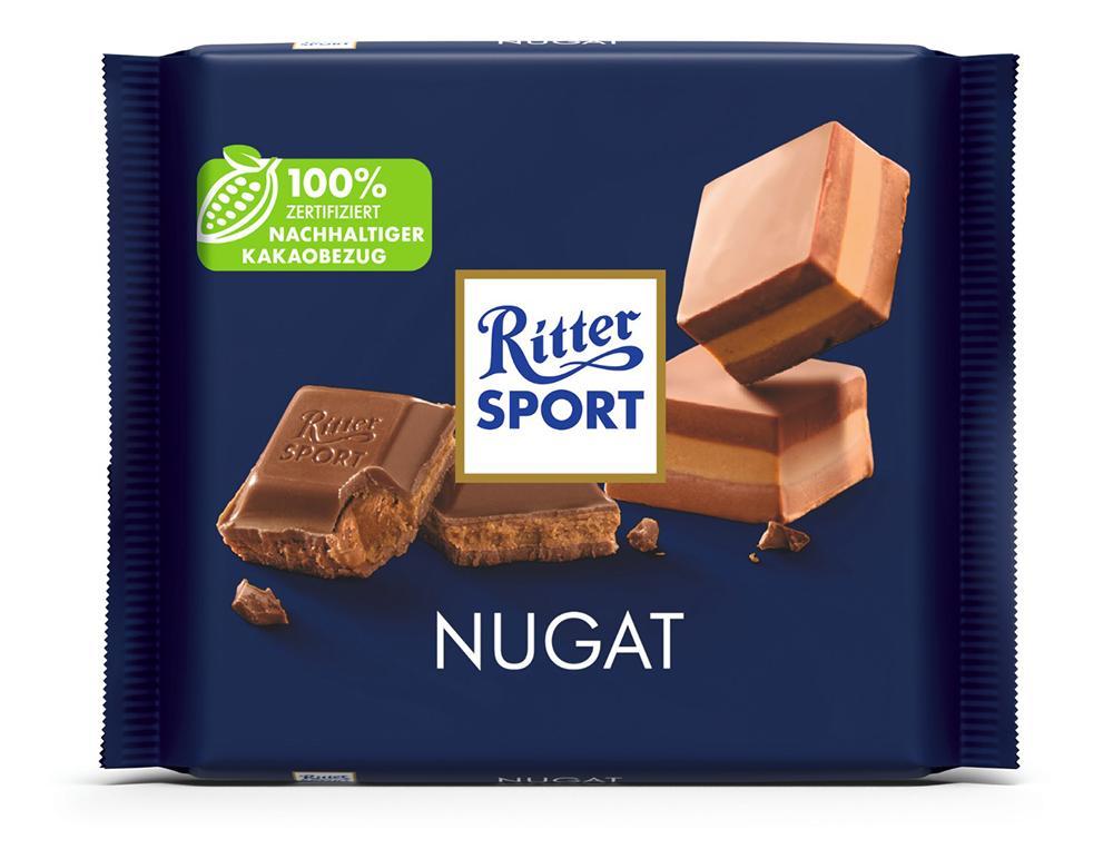 Шоколад Ritter Sport шоколадно-ореховый десерт молочный 100 гр., флоу-пак