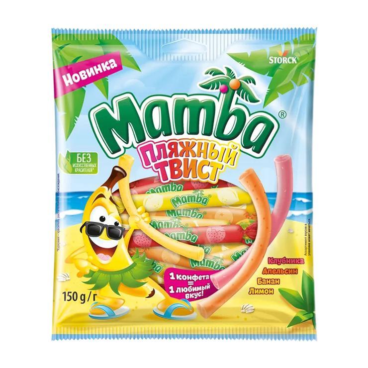 Конфеты жевательные Mamba Пляжный твист 150 гр., флоу-пак