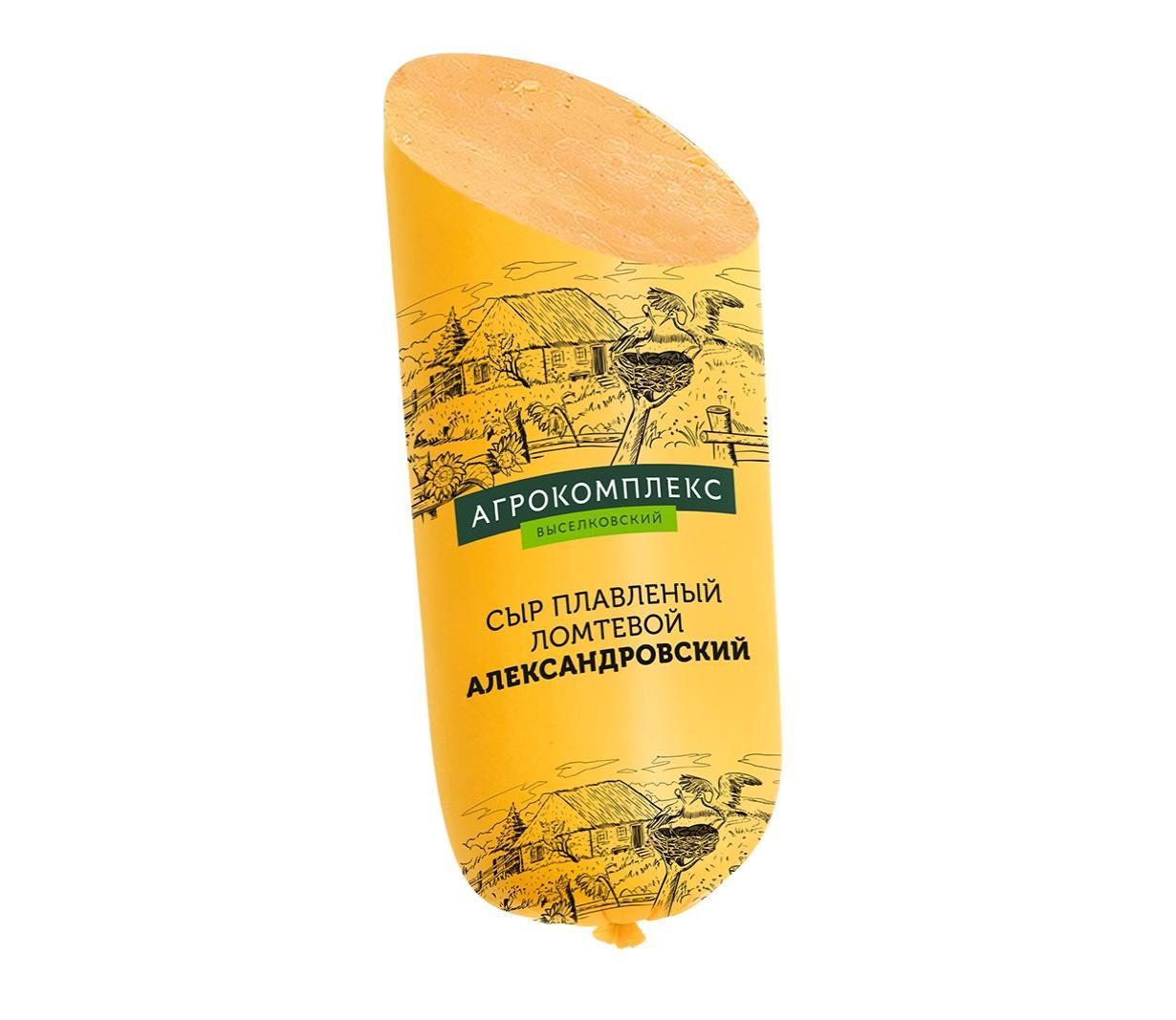 Сыр Сыры Кубани плавленый ломтики Александровский 40%, 1 кг., оболочка