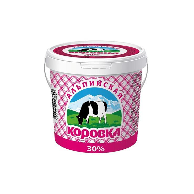 Сметана Альпийская Коровка 30% 5 кг., ведро