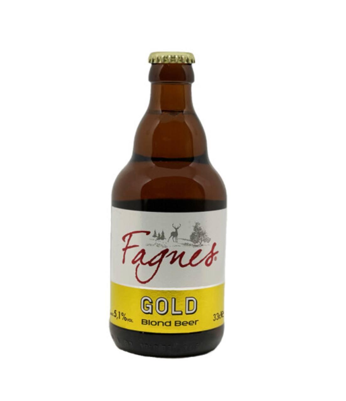 Пиво Fagnes Голд светлое нефильтрованное 5,1% 330 мл., стекло
