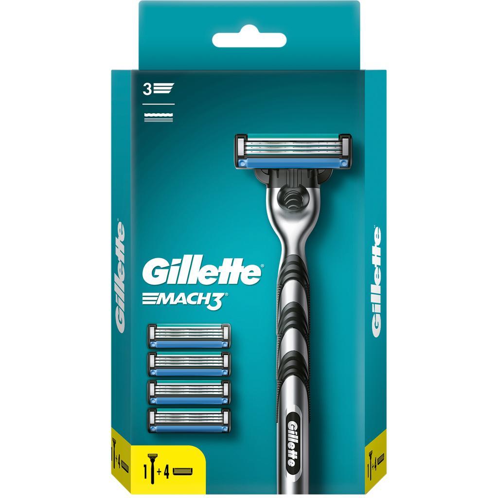 Бритва с 5 сменными кассетами Gillette Mach 3, картон